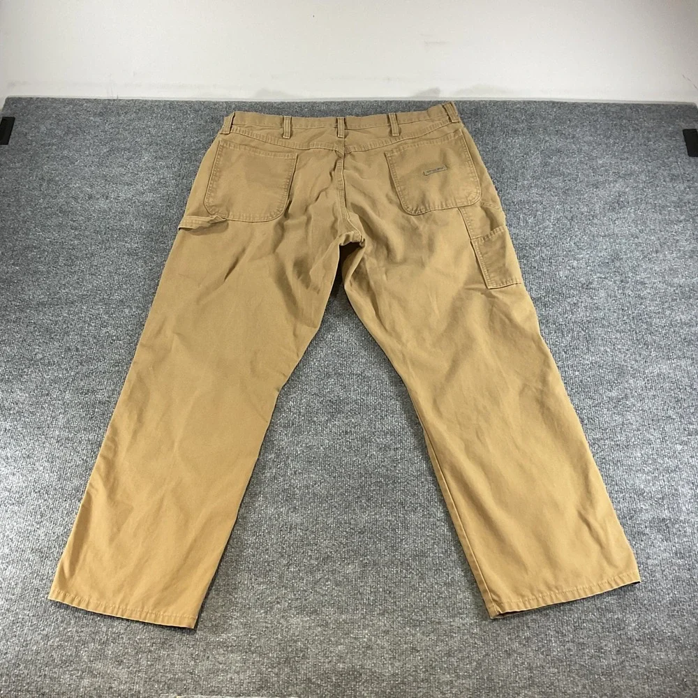 Wrangler Mens Carpenter Pants 40x30 Khaki Relaxed Fit Work Utility Cotton 94LSWA